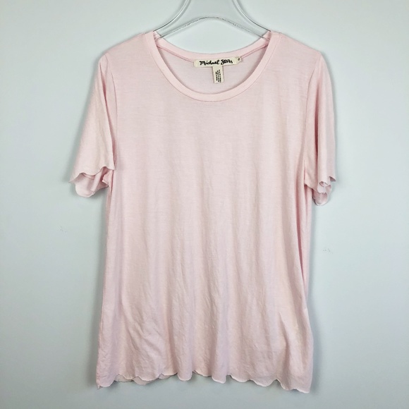 Michael Stars Scalloped Edge Soft Tee - Picture 3 of 5